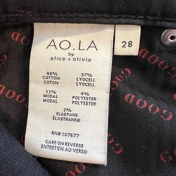 NWOT Alice + Olivia AO.LA Good HR Exposed Button Skinny Jeans in Cosmos Size 28 - Picture 7 of 9